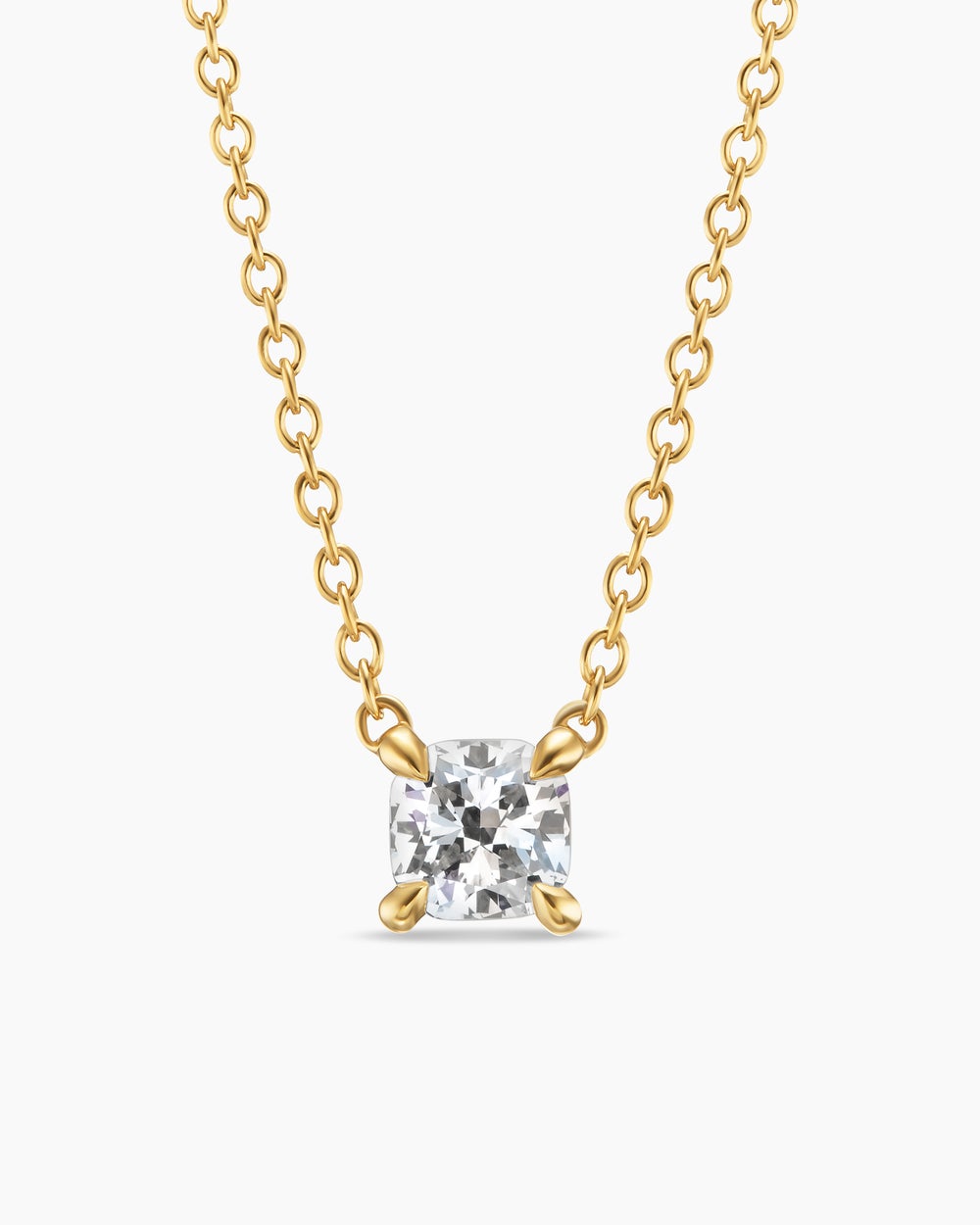 Womens Micro Chatelaine® Pendant Necklace in 18K Yellow Gold with Diamond, 4mm