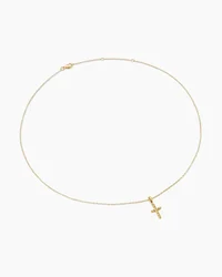 Cable Cross Pendant Necklace in 18K Yellow Gold, 17.5mm