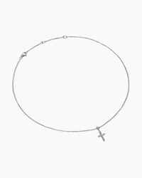 Cable Cross Pendant Necklace in Sterling Silver, 17.5mm