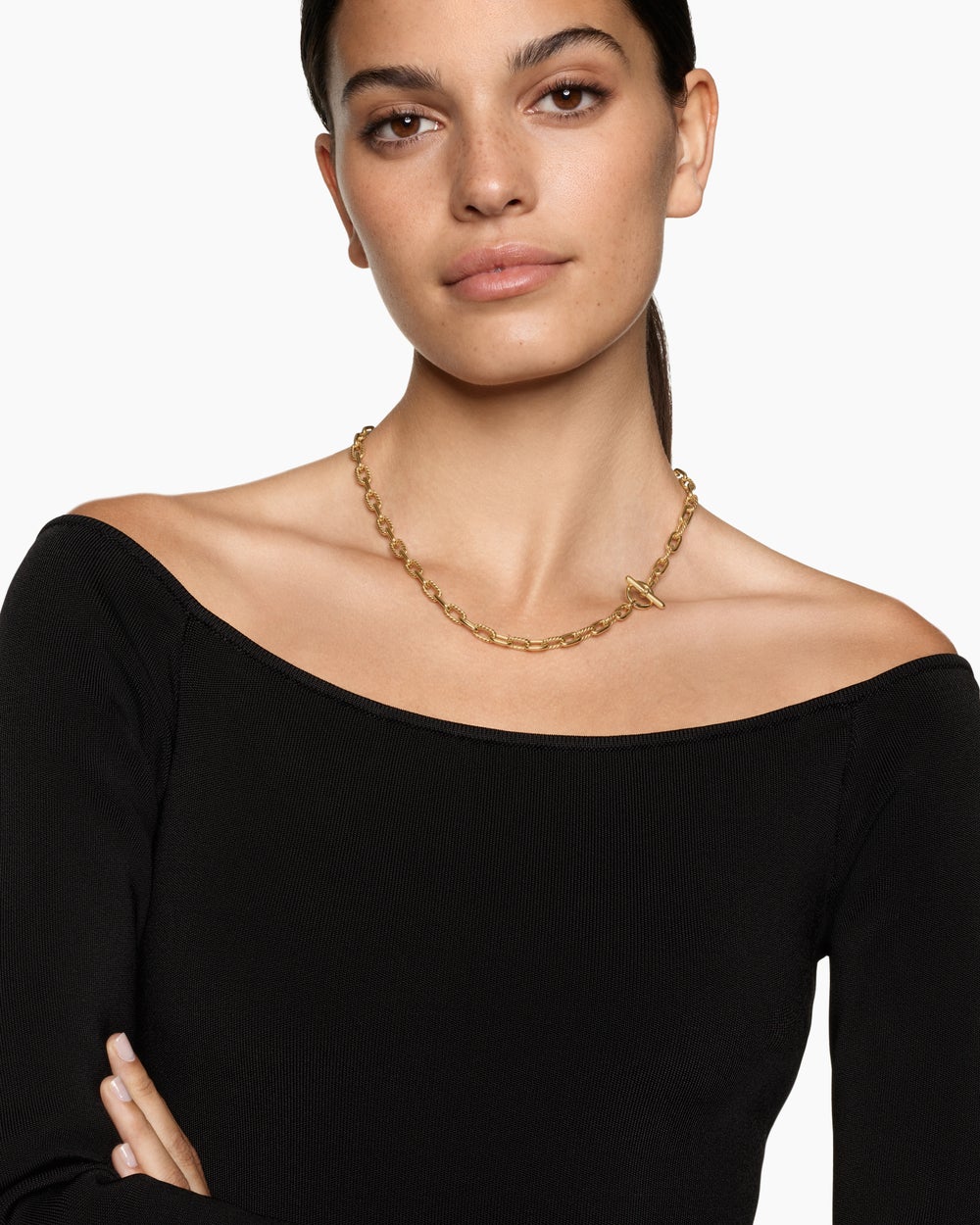 Womens DY Madison Toggle Chain Necklace in 18K Yellow Gold, 5.5mm