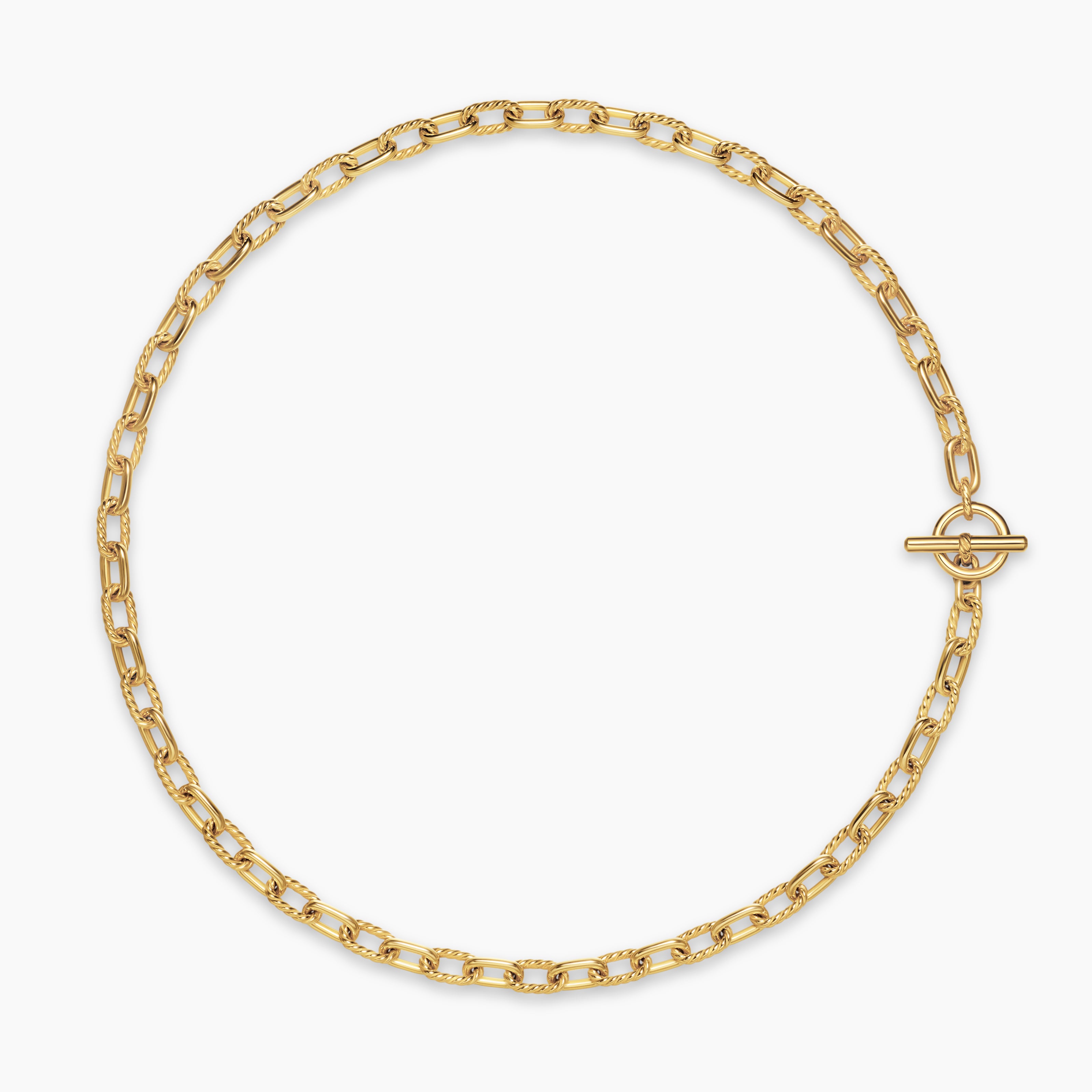 Womens DY Madison Toggle Chain Necklace in 18K Yellow Gold, 5.5mm