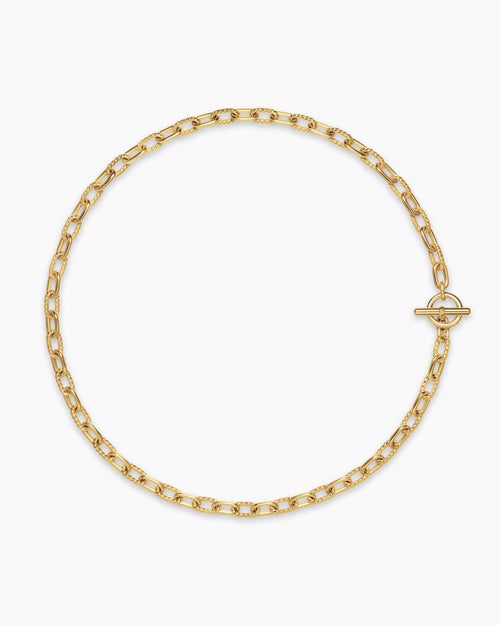 Womens DY Madison Toggle Chain Necklace in 18K Yellow Gold, 5.5mm