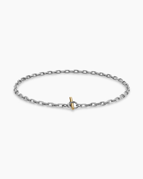 Womens DY Madison® Toggle Chain Necklace in Sterling Silver and 18K Yellow Gold, 5.5mm