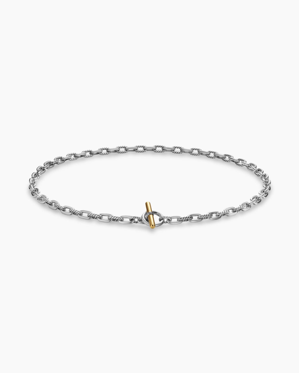 Collier chaîne à fermoir en T DY Madison® en argent sterling avec or jaune 18 carats, 5,5 mm femmes