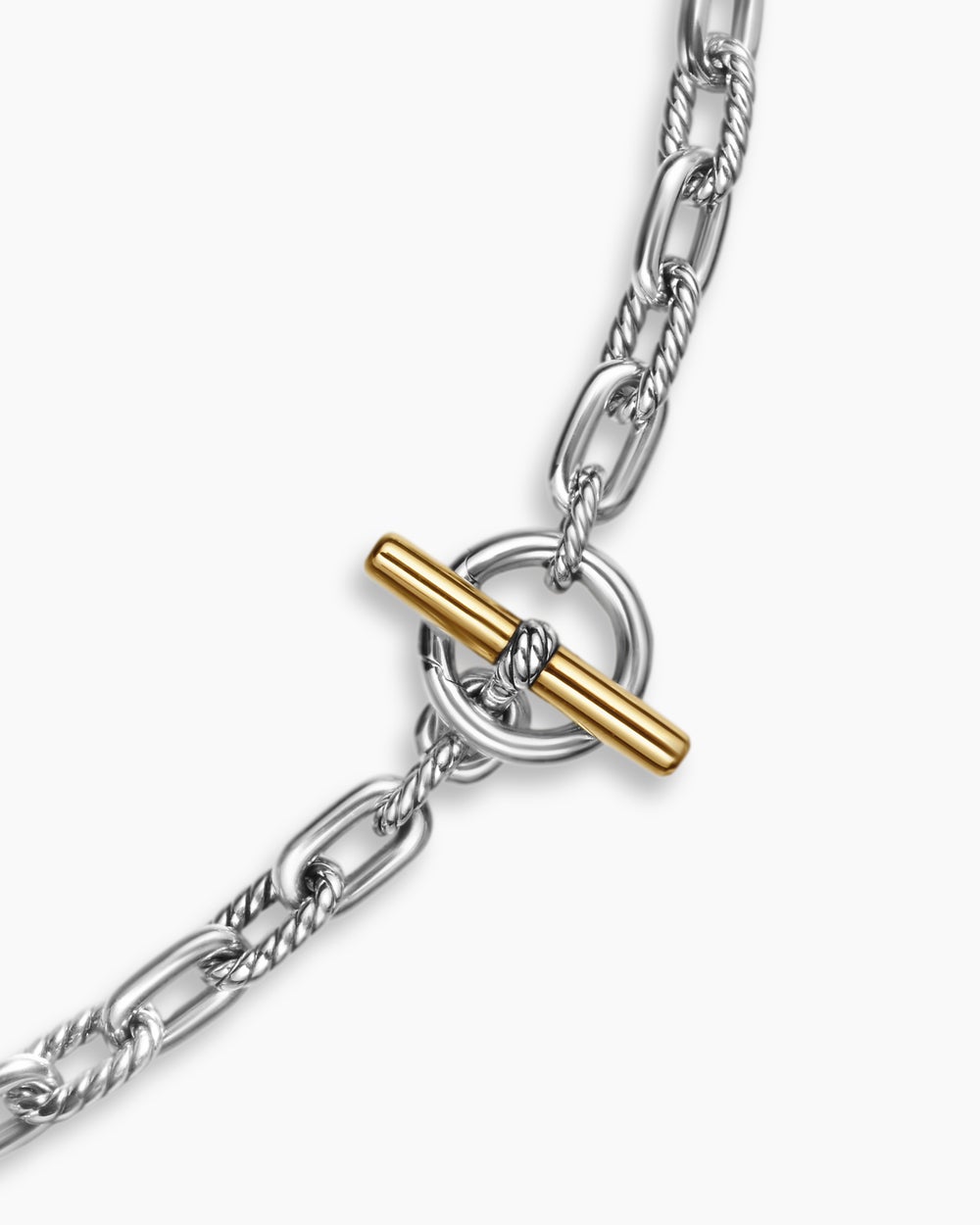 Collier chaîne à fermoir en T DY Madison® en argent sterling avec or jaune 18 carats, 5,5 mm femmes