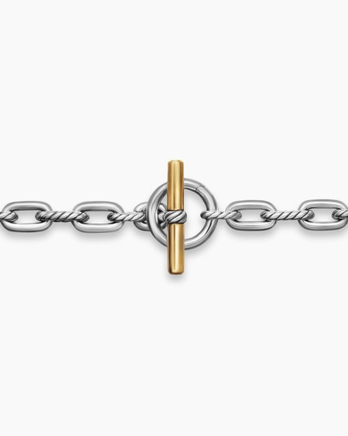 Womens DY Madison® Toggle Chain Necklace in Sterling Silver and 18K Yellow Gold, 5.5mm