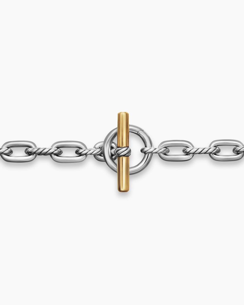 Collier chaîne à fermoir en T DY Madison® en argent sterling avec or jaune 18 carats, 5,5 mm femmes