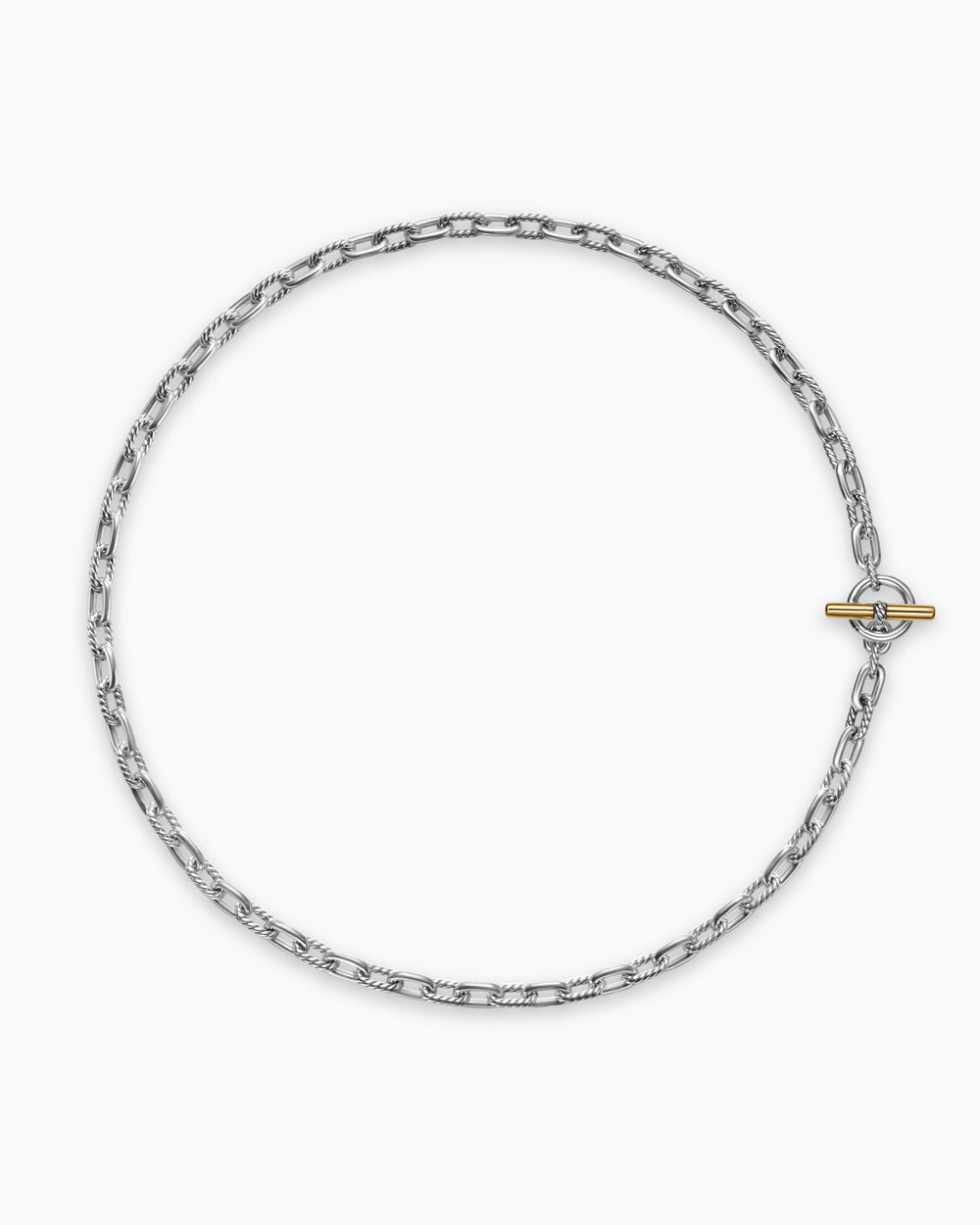 Collier chaîne à fermoir en T DY Madison® en argent sterling avec or jaune 18 carats, 5,5 mm femmes