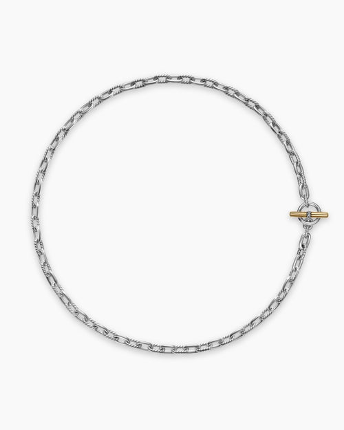 Womens DY Madison® Toggle Chain Necklace in Sterling Silver and 18K Yellow Gold, 5.5mm