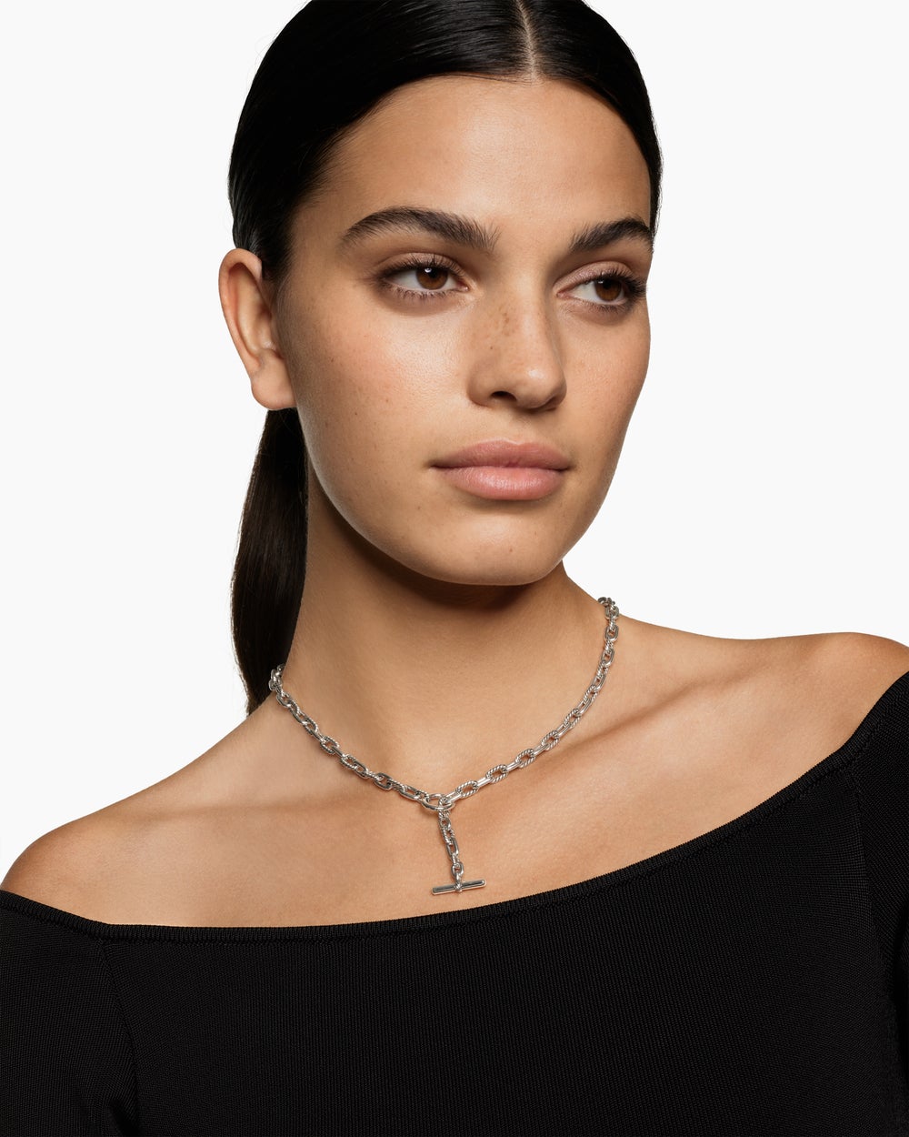 Collier chaîne à bascule DY Madison en argent sterling, 5,5 mm femmes