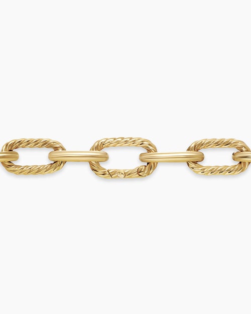 Womens DY Madison® Pavé Bead Chain Necklace in 18K Yellow Gold with Diamonds, 8.5mm
