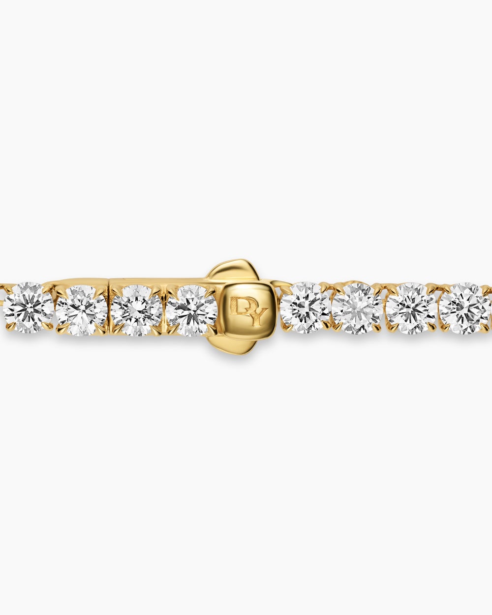Womens Tennis Necklace in 18K Yellow Gold with Diamonds, 4mm