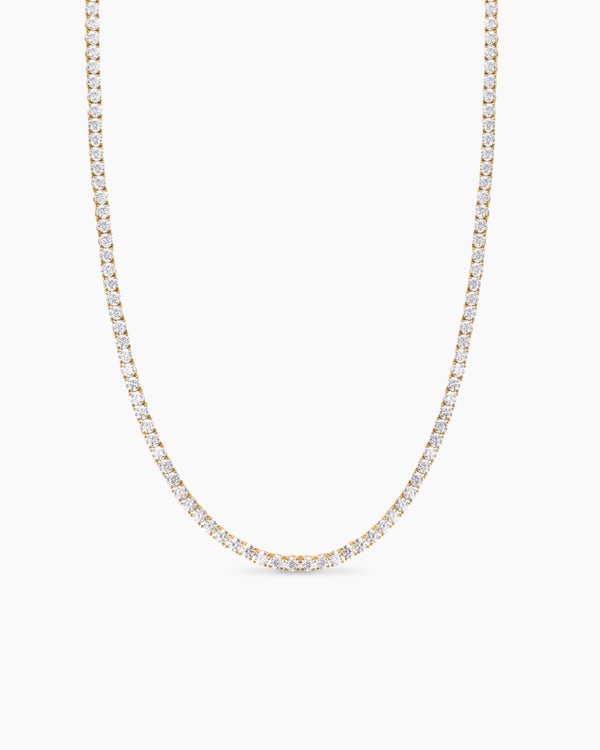 Tennis Necklace in 18K Yellow Gold with Diamonds, 4mm