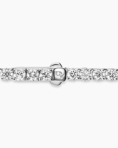 Womens Tennis Necklace in 18K White Gold with Diamonds, 4mm
