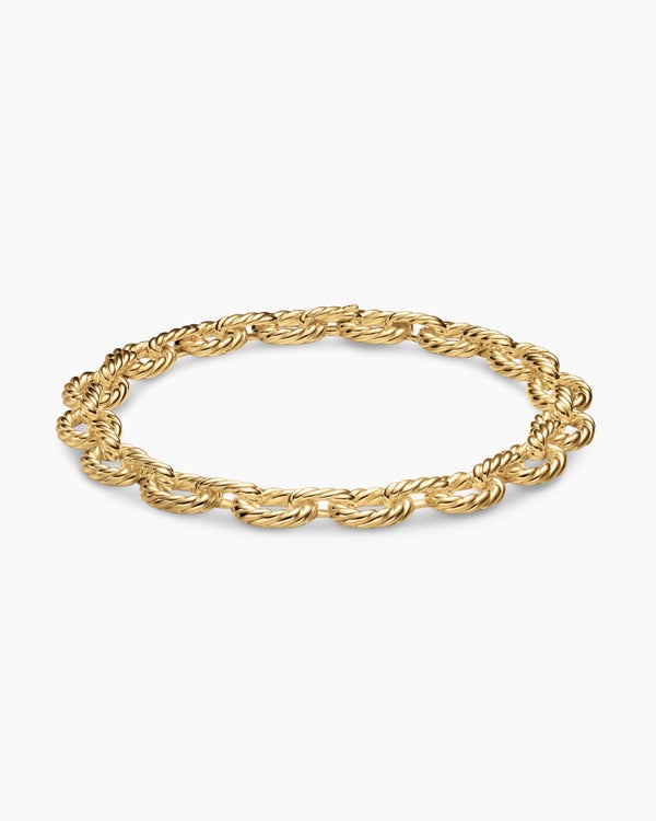 Sculpted Cable Oval Link Necklace in 18K Yellow Gold, 18mm