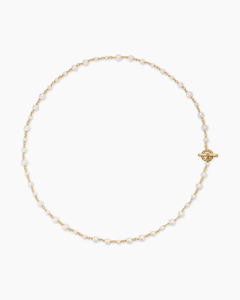 Womens Pearl Classics Toggle Chain Necklace in 18ct Yellow Gold, 4.5mm