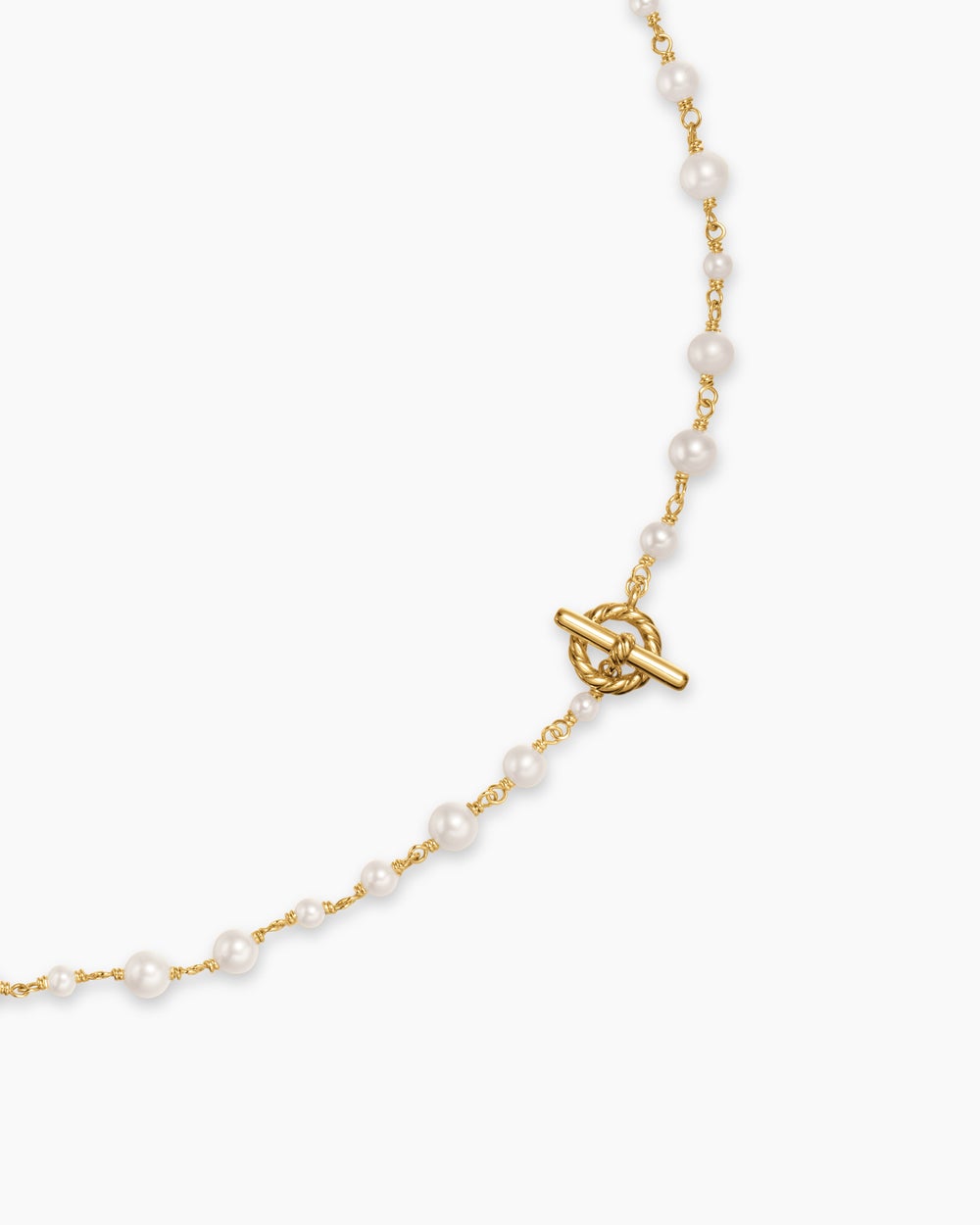 Womens Pearl Classics Toggle Chain Necklace in 18ct Yellow Gold, 4.5mm