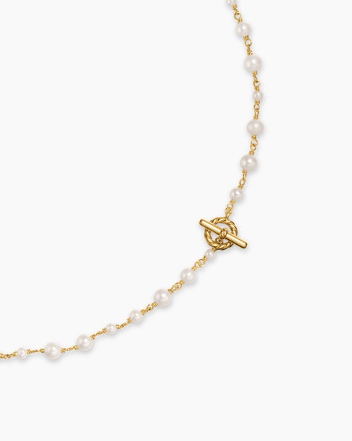 Womens Pearl Classics Toggle Chain Necklace in 18K Yellow Gold, 4.5mm
