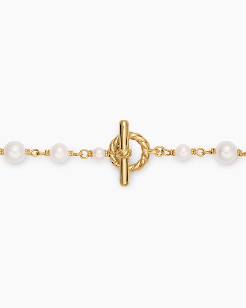 Womens Pearl Classics Toggle Chain Necklace in 18K Yellow Gold, 4.5mm