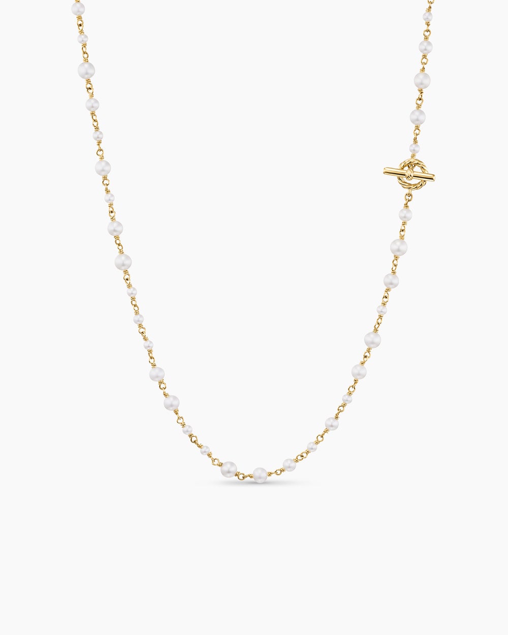 Womens Pearl Classics Toggle Chain Necklace in 18ct Yellow Gold, 4.5mm