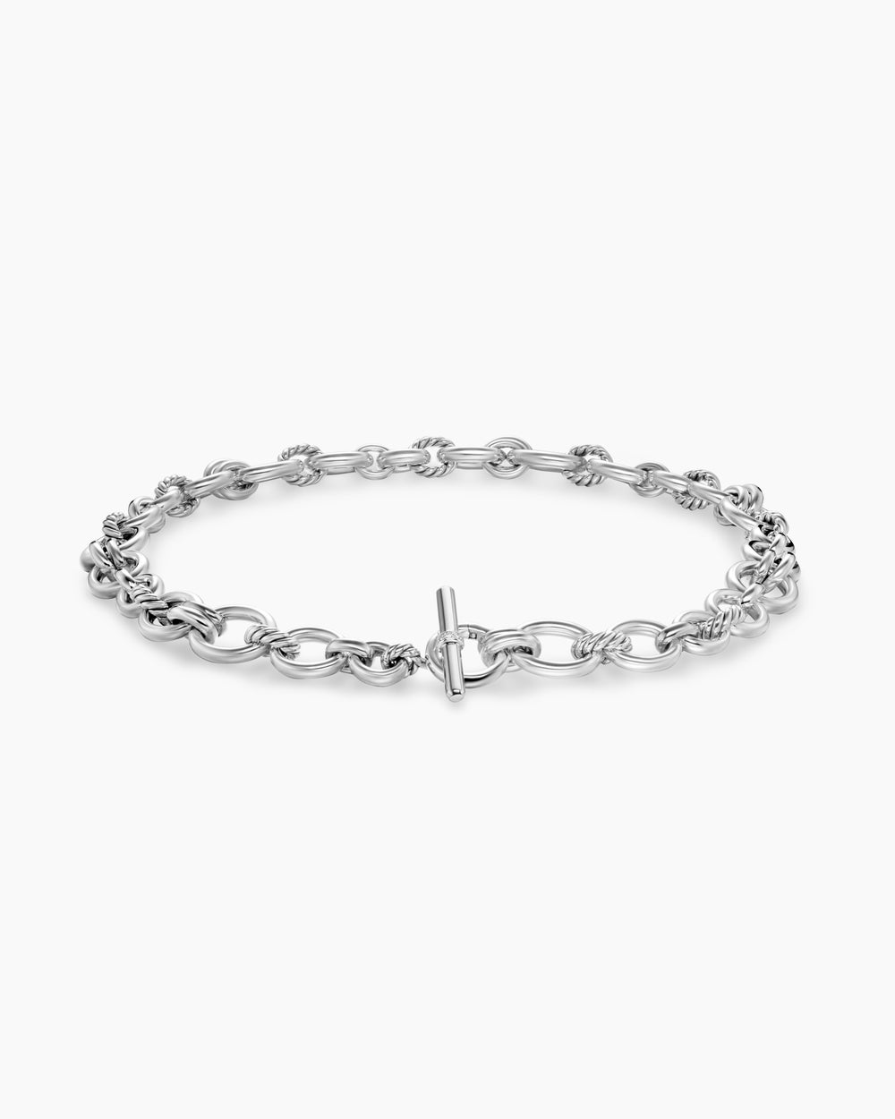Womens DY Mercer Chain Necklace in Sterling Silver with Diamonds, 8mm