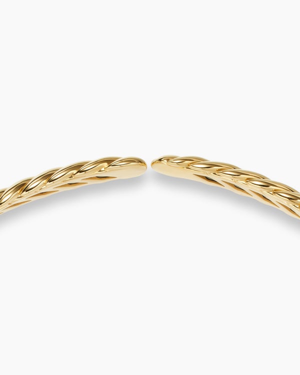 Sculpted Cable Flex Necklace in 18K Yellow Gold with Diamonds, 9.5mm