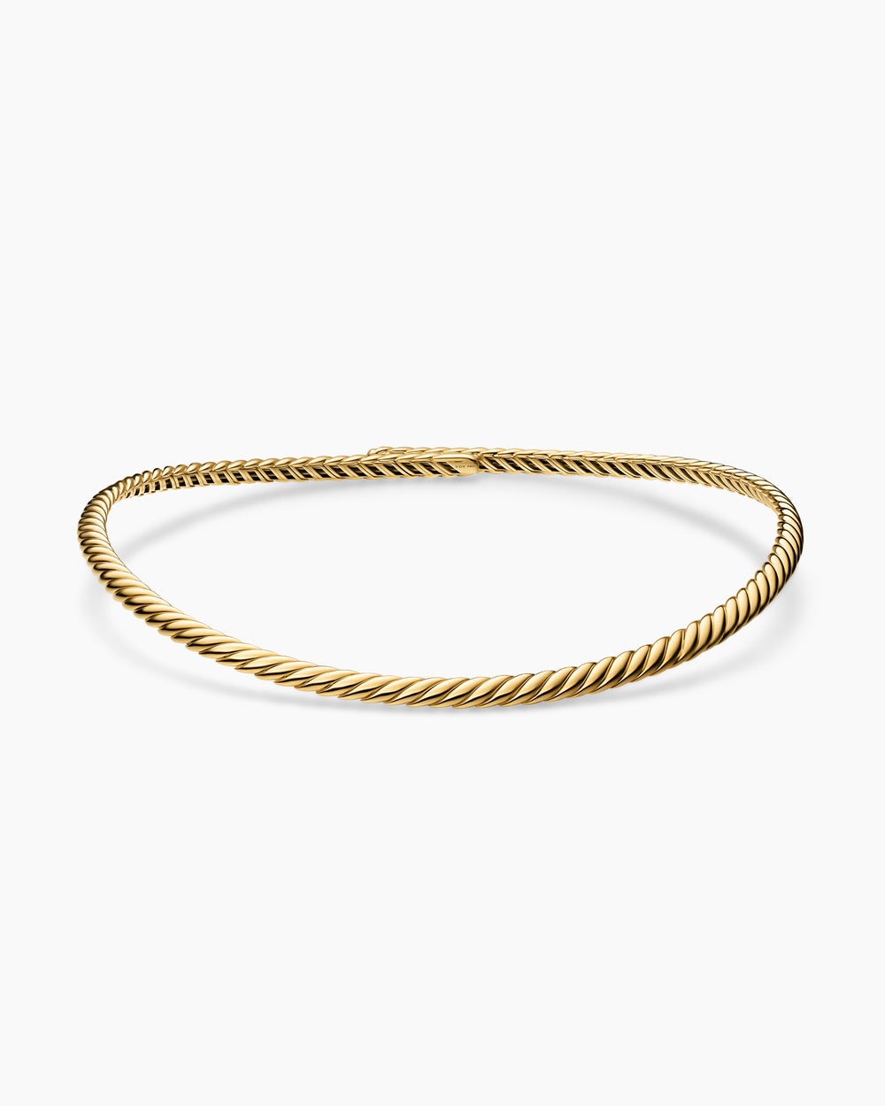 Womens Sculpted Cable Flex Necklace in 18K Yellow Gold, 5mm