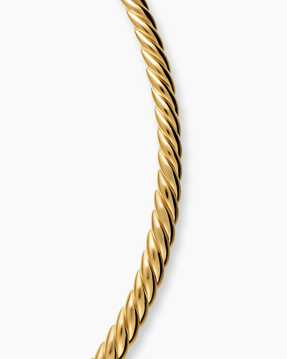 Womens Sculpted Cable Flex Necklace in 18K Yellow Gold, 5mm