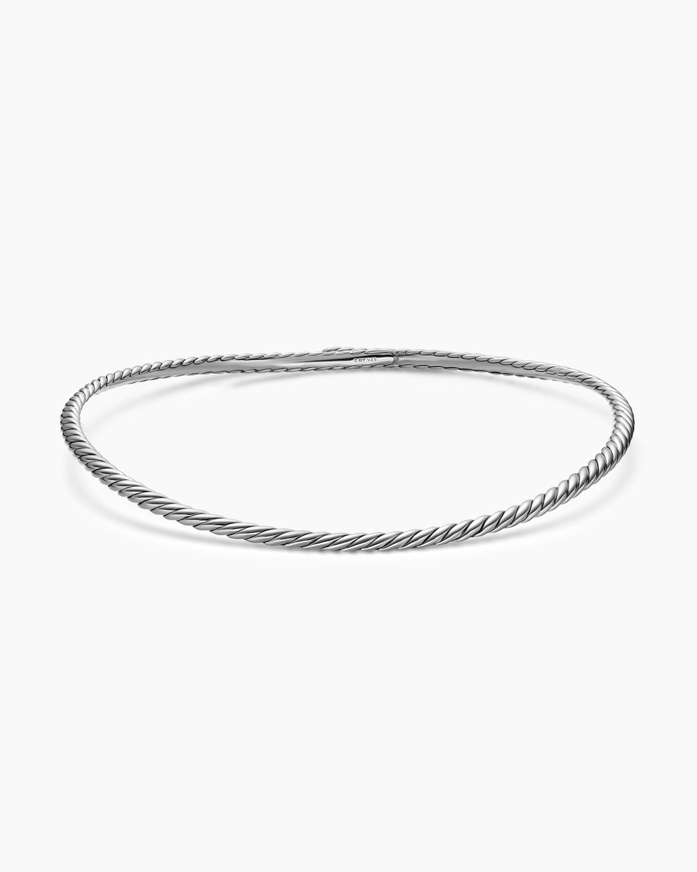 Womens Sculpted Cable Flex Necklace in Sterling Silver, 5mm