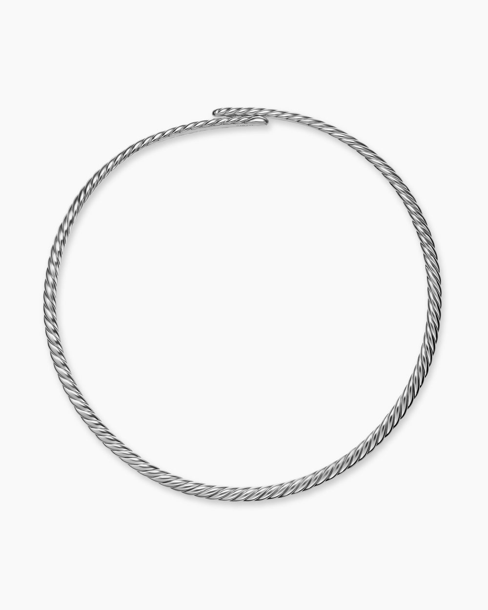 Womens Sculpted Cable Flex Necklace in Sterling Silver, 5mm