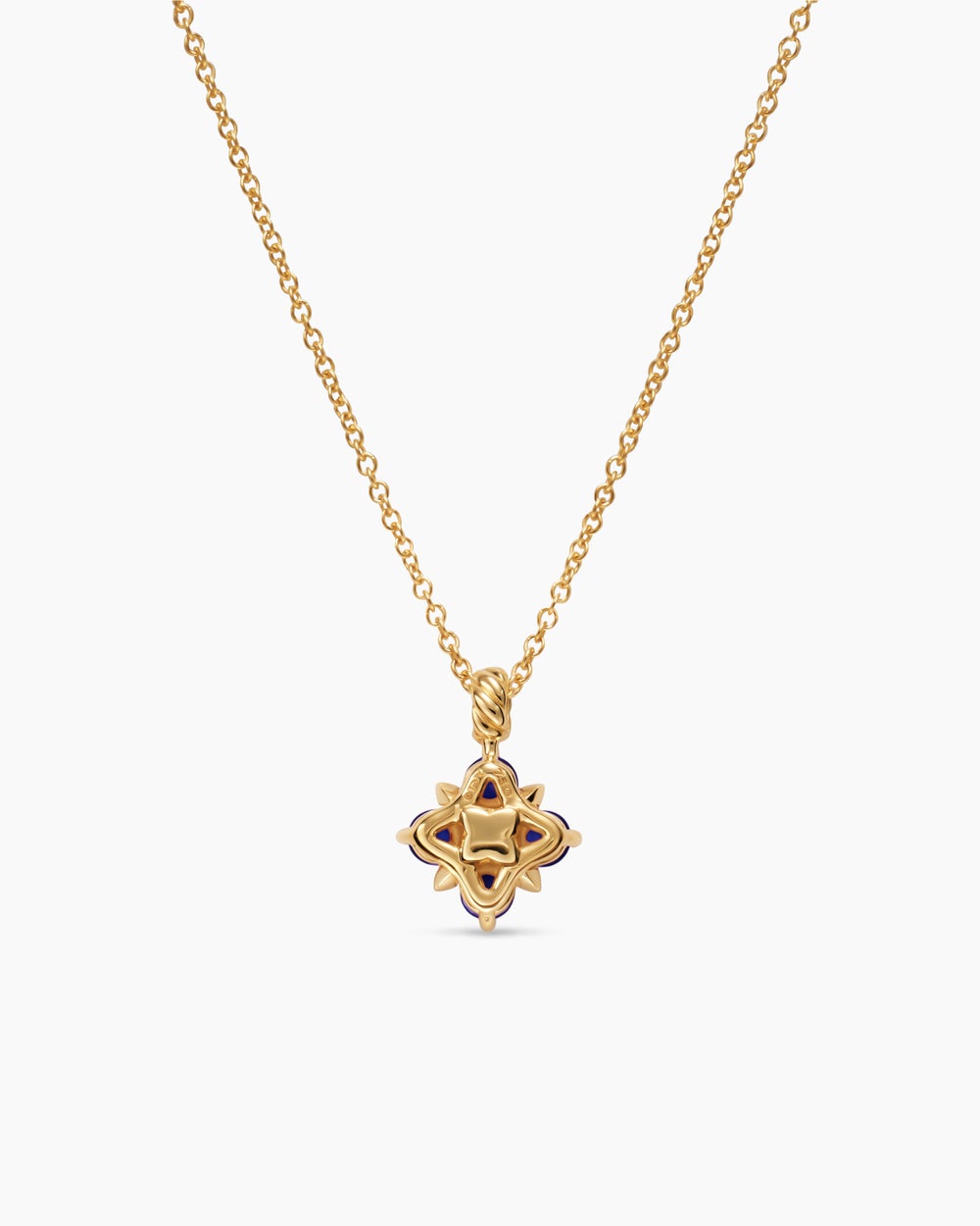 Womens Petite Modern Renaissance® Pendant Necklace in 18ct Yellow Gold with Sapphires and Diamond, 9.2mm