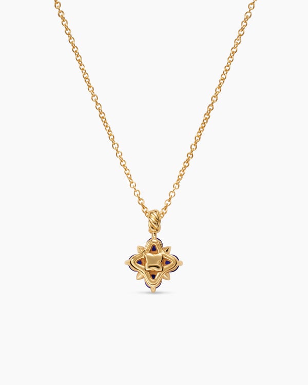 Petite Modern Renaissance® Pendant Necklace in 18K Yellow Gold with Sapphires and Diamond, 9.2mm