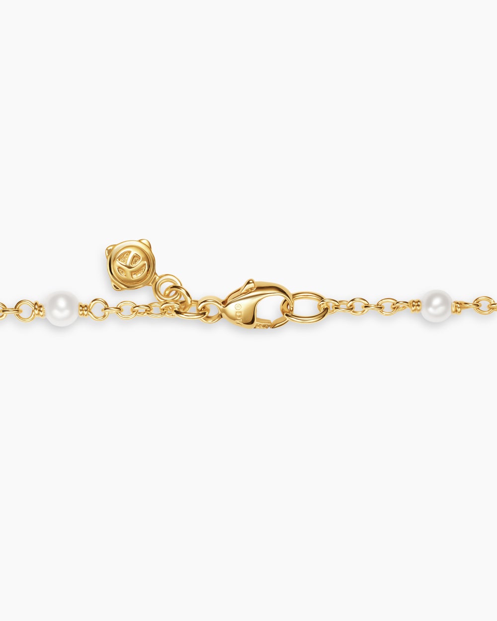 Womens Pearl Classics Station Necklace in 18ct Yellow Gold, 3.5mm