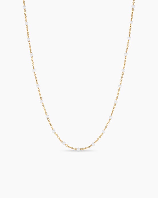 Pearl Classics Station Necklace in 18K Yellow Gold, 3.5mm