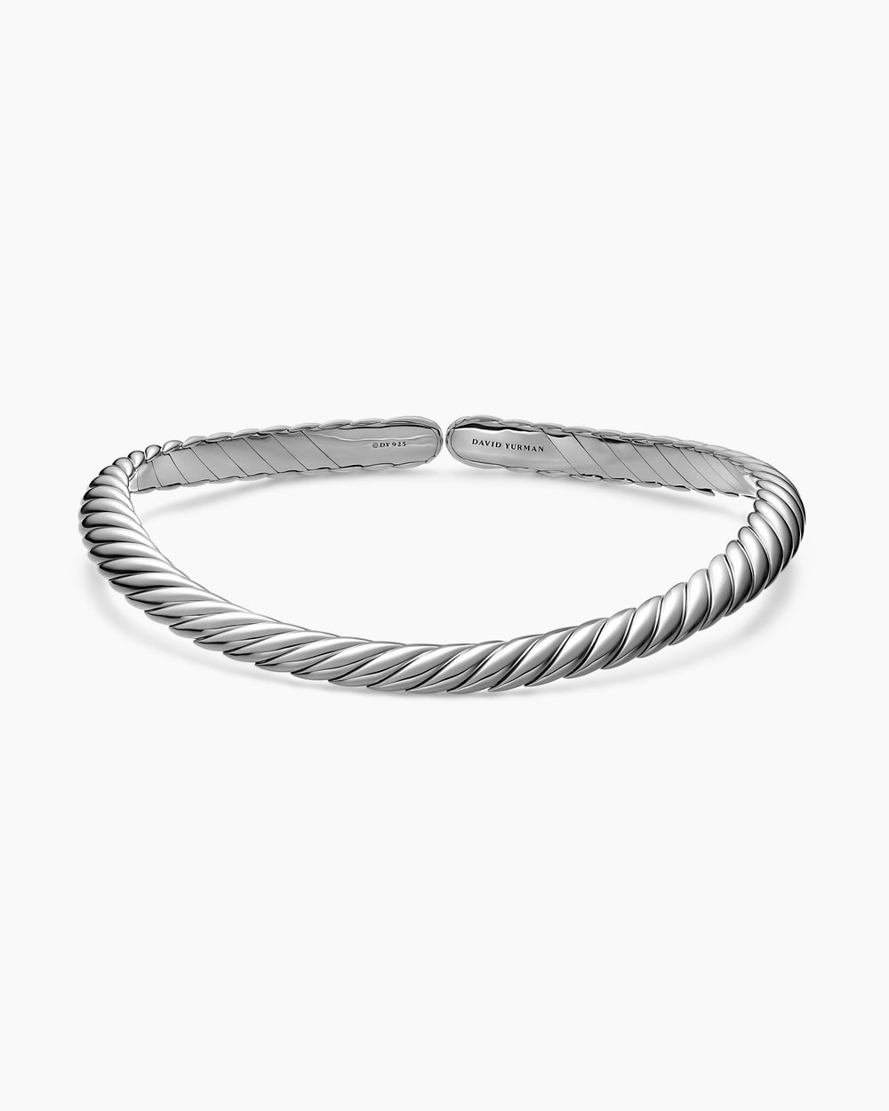 Womens Sculpted Cable Flex Necklace in Sterling Silver, 11mm