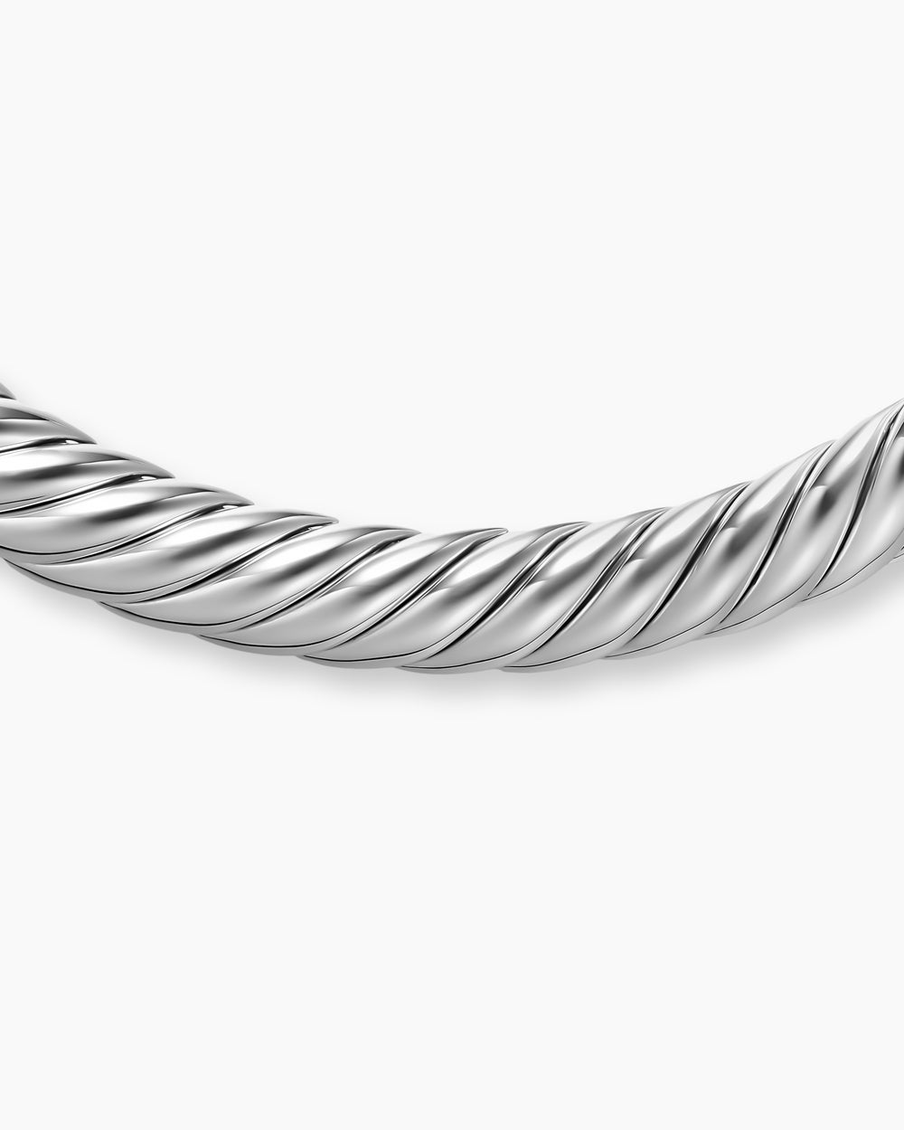 Womens Sculpted Cable Flex Necklace in Sterling Silver, 11mm