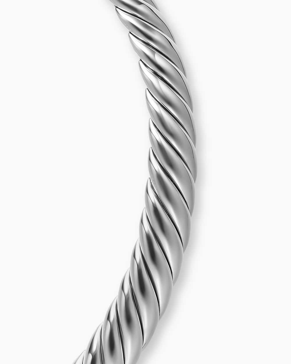 Womens Sculpted Cable Flex Necklace in Sterling Silver, 11mm