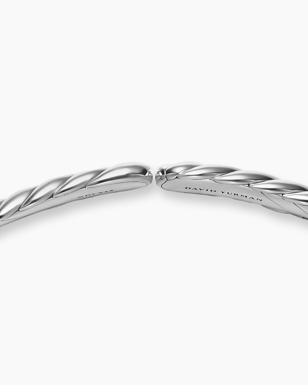 Womens Sculpted Cable Flex Necklace in Sterling Silver, 11mm
