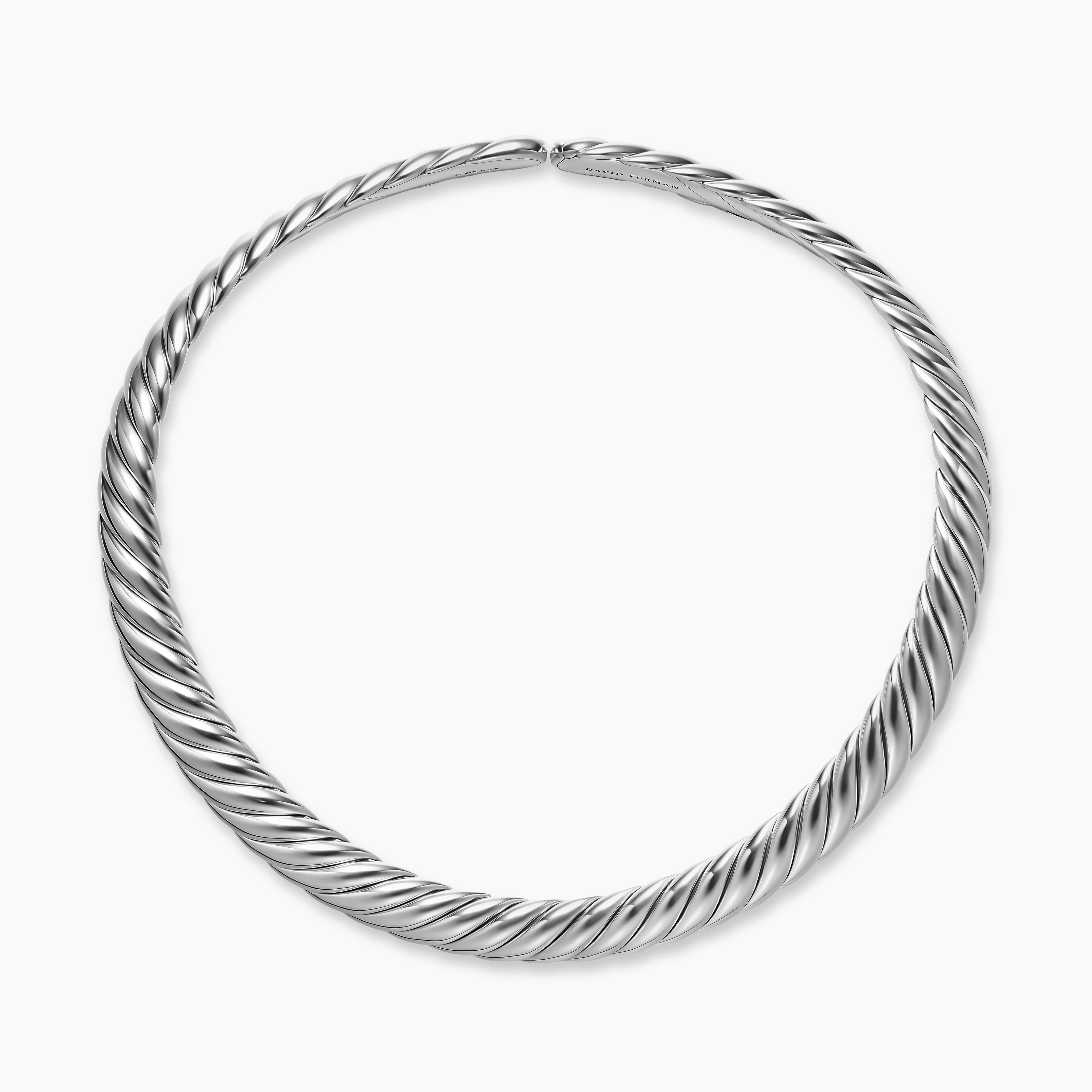 Collier Sculpted Cable Flex en argent massif, 11 mm femme 