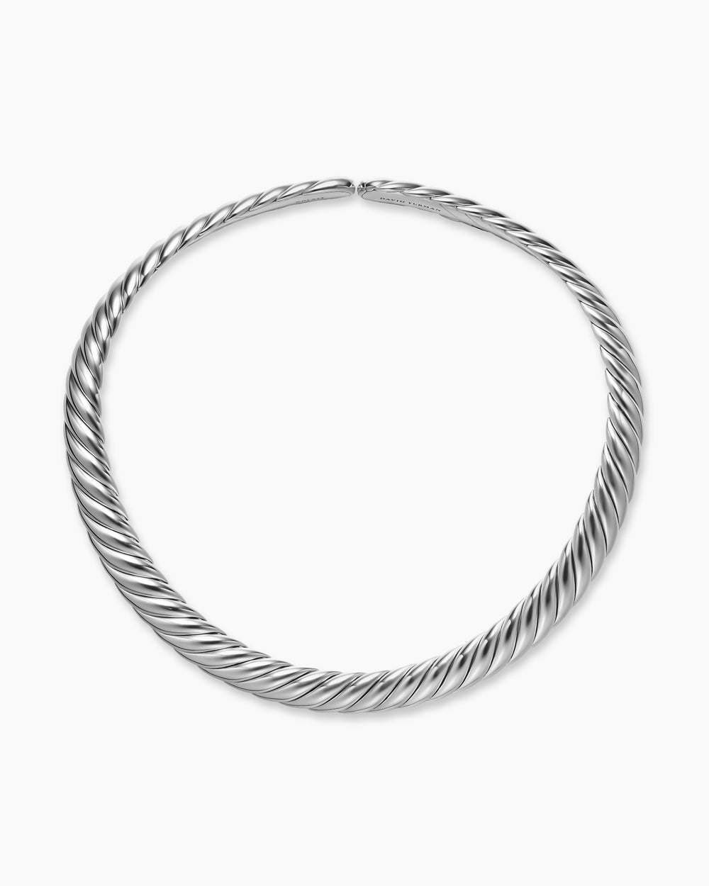 Womens Sculpted Cable Flex Necklace in Sterling Silver, 11mm