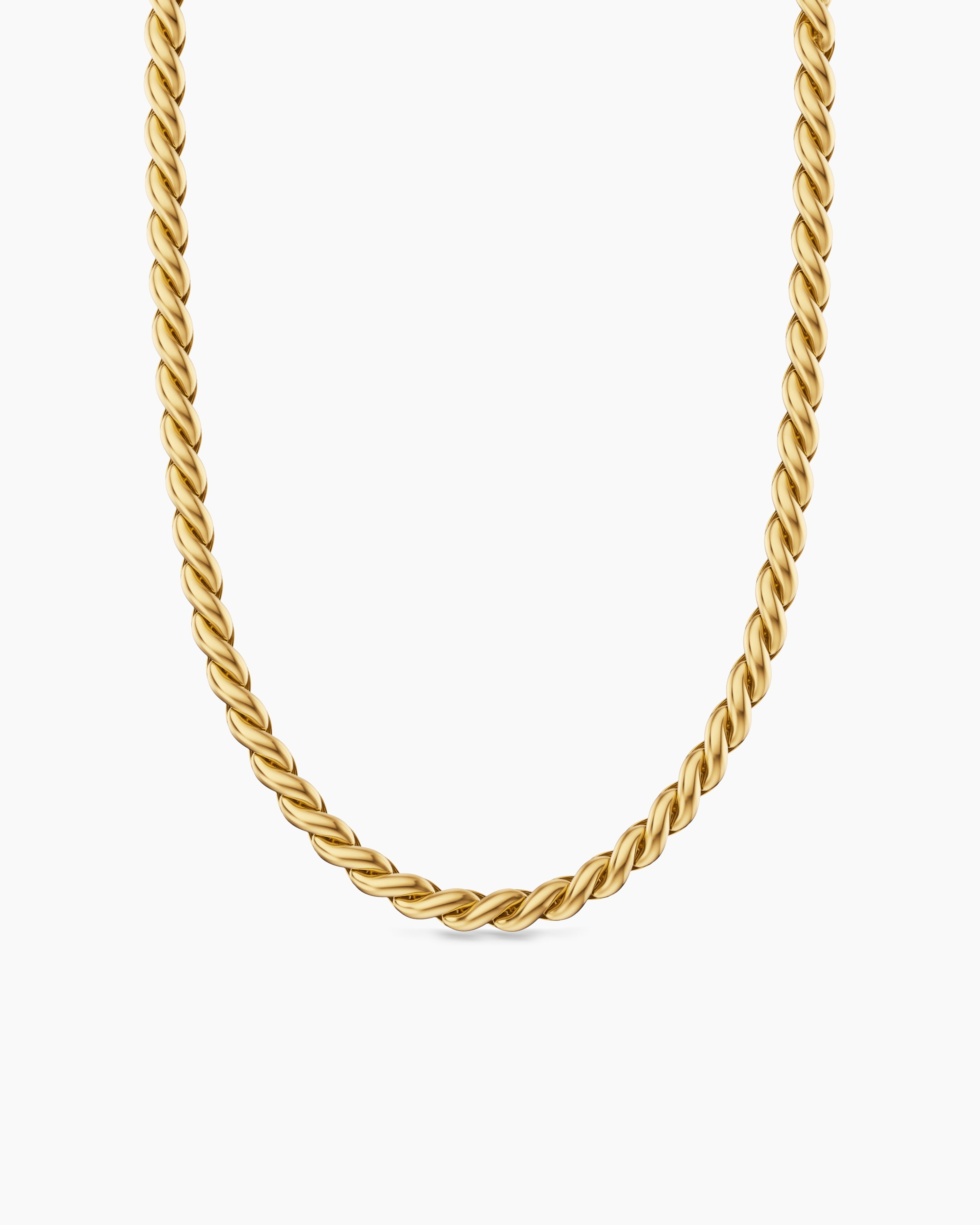 Sculpted Cable Chain Necklace in 18K Yellow Gold, 3.7mm | David Yurman