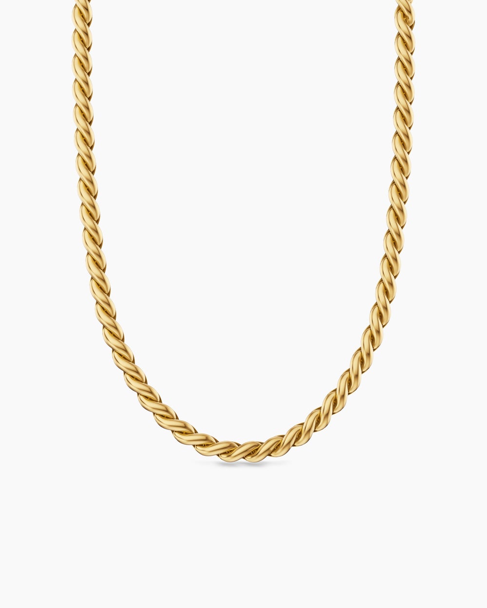 Mens Sculpted Cable Chain Necklace in 18K Yellow Gold, 5.7mm