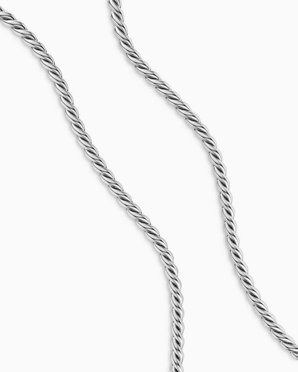 Mens Sculpted Cable Chain Necklace in Sterling Silver, 5.7mm