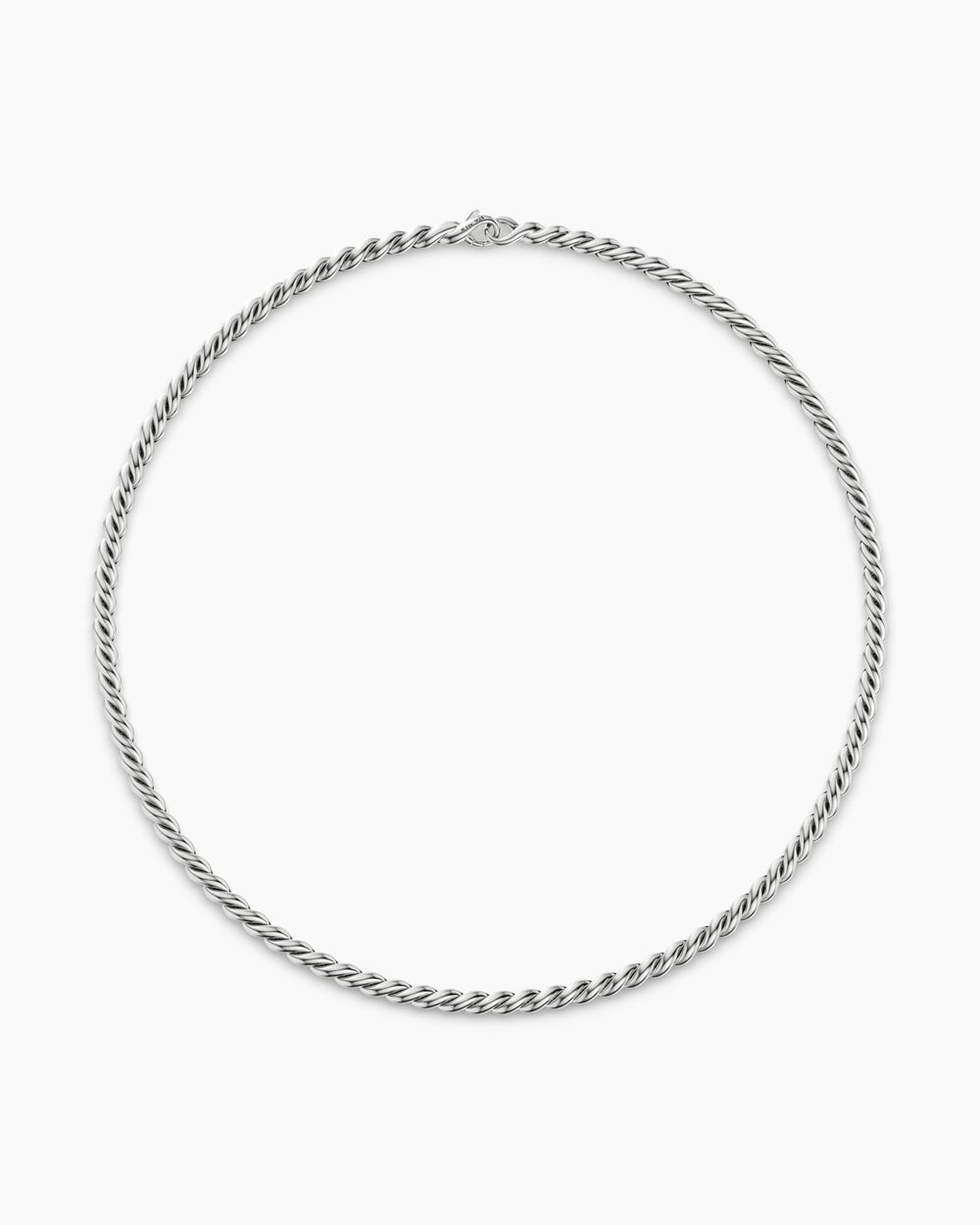 Mens Sculpted Cable Chain Necklace in Sterling Silver, 5.7mm