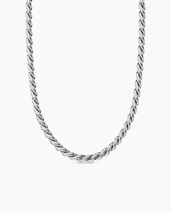 Sculpted Cable Chain Necklace in Sterling Silver, 5.7mm