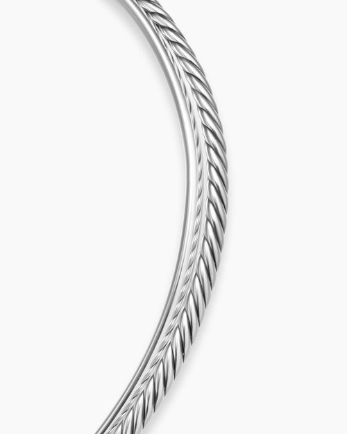 Womens Bold Crossover Collar Necklace in Sterling Silver, 10mm