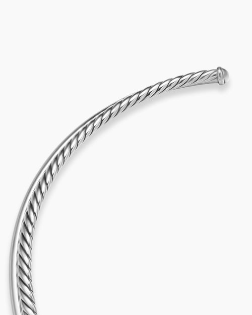 Womens Bold Crossover Collar Necklace in Sterling Silver, 10mm