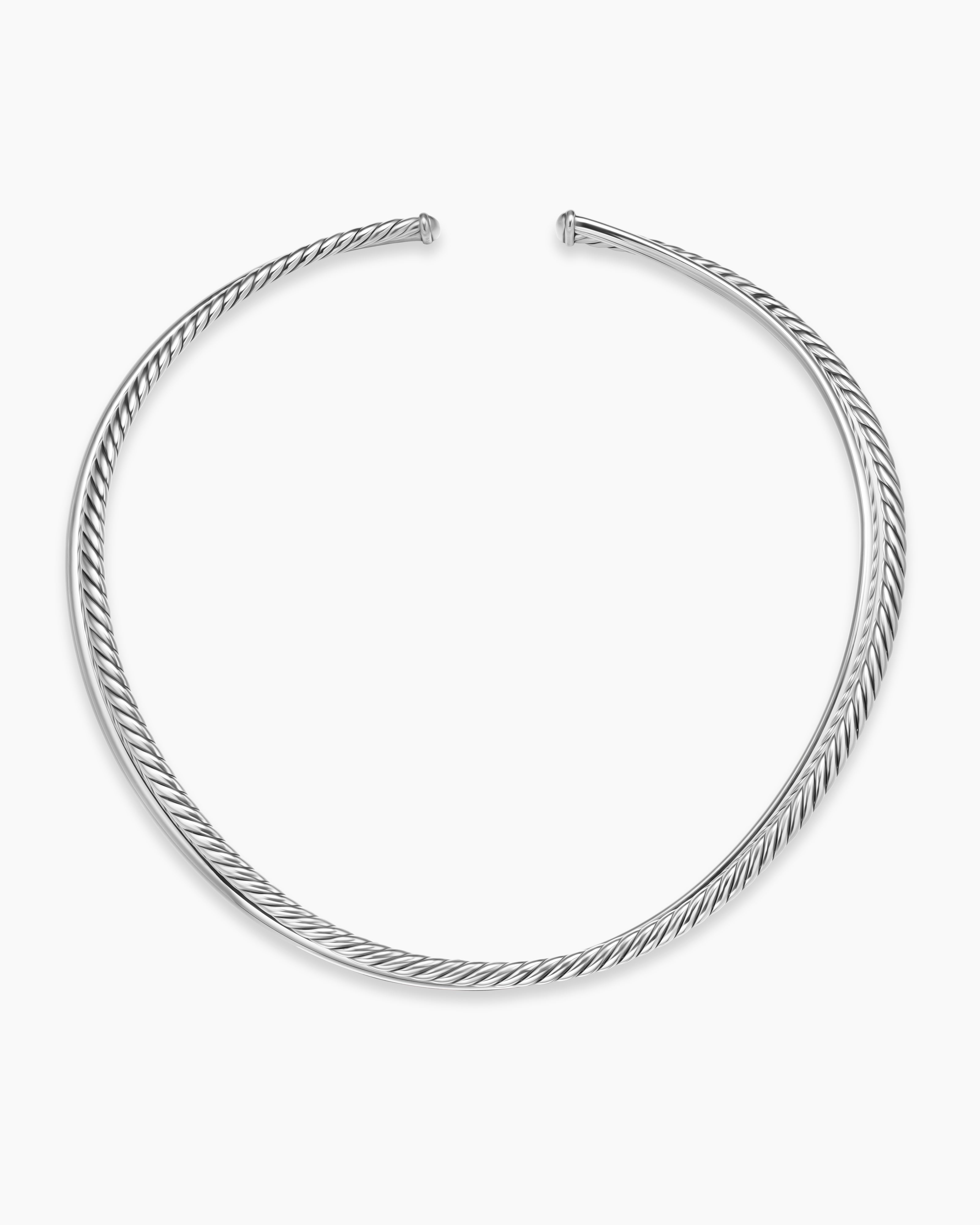 BOLD CROSSOVER COLLAR NECKLACE Sterling Silver, 10mm