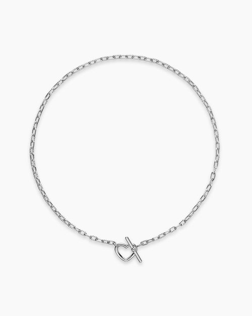 Womens DY Madison® Heart Toggle Chain Necklace in Sterling Silver, 3mm