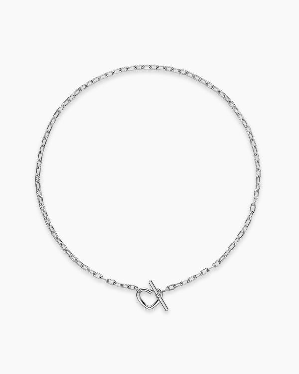 DY Madison Heart Toggle Chain Necklace in Sterling Silver, 3mm